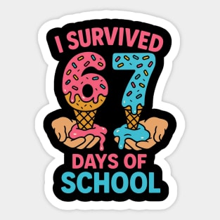 I Survived 67 Days of School – Sprinkles Cones Sticker
